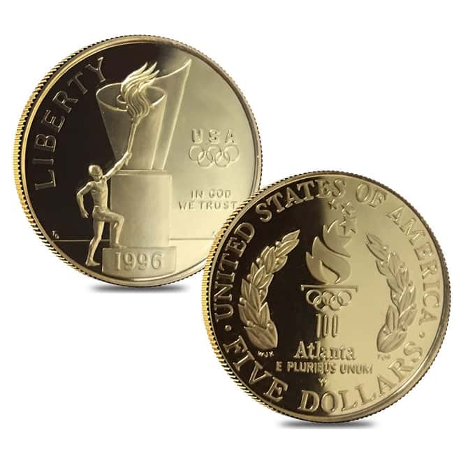 1995-1996 US Mint Atlanta Olympic Games Commemorative 16-Coin Proof Set (w/Box & COA)