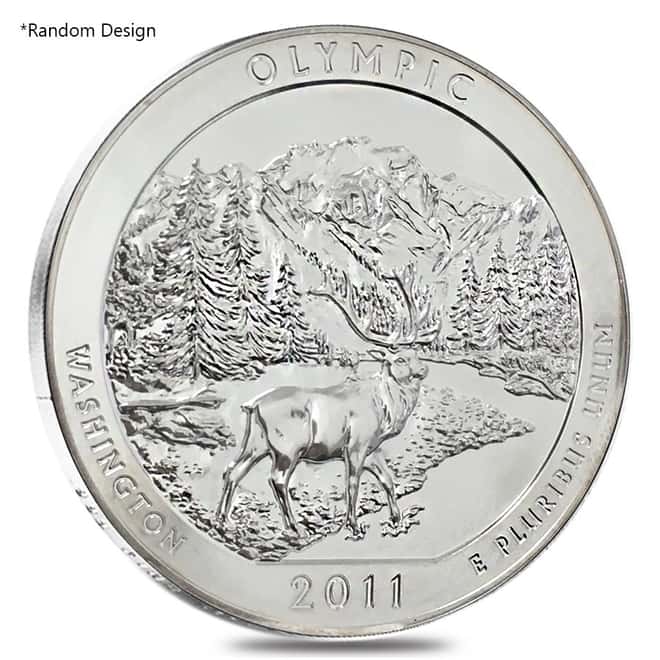 5 oz Silver America the Beautiful ATB Coin Random Design (Scruffy)