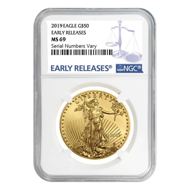 2019 1.85 oz Gold American Eagle 4-coin Set NGC MS 69 Early Releases