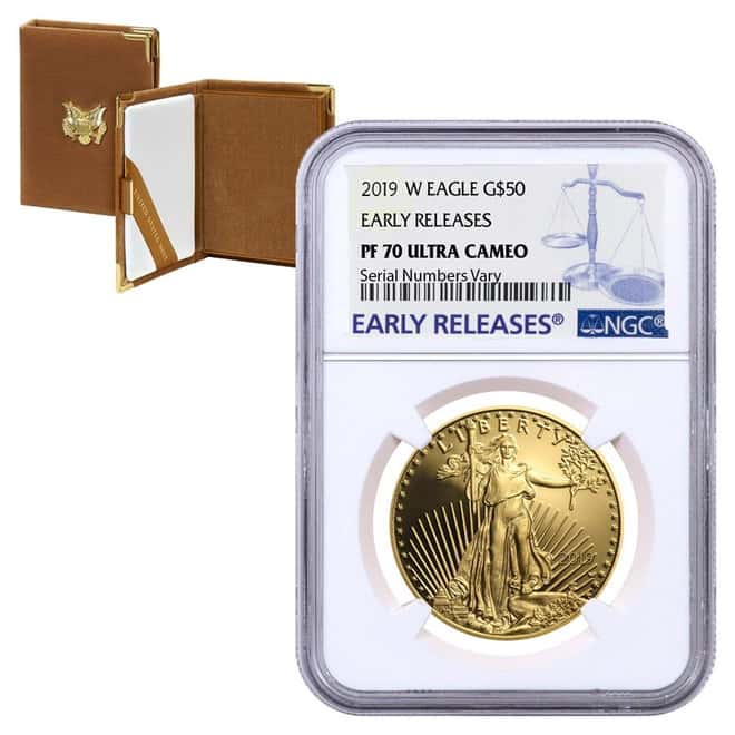 2019-W 1.85 oz Proof Gold American Eagle 4-Coin Set NGC PF 70 Early Releases