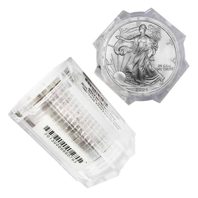 Roll of 20 - 2004 1 oz Silver American Eagle NGC Gem UNC (Sealed Tube) 