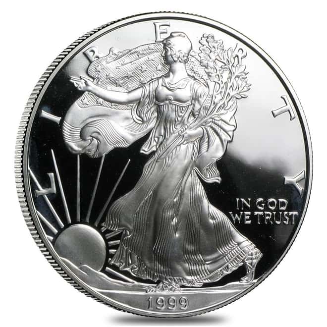 1999-P 1 oz Proof Silver American Eagle (w/Box & COA)