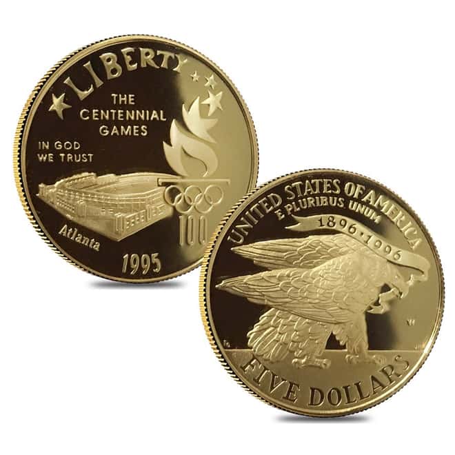1995-1996 US Mint Atlanta Olympic Games Commemorative 16-Coin Proof Set (w/Box & COA)