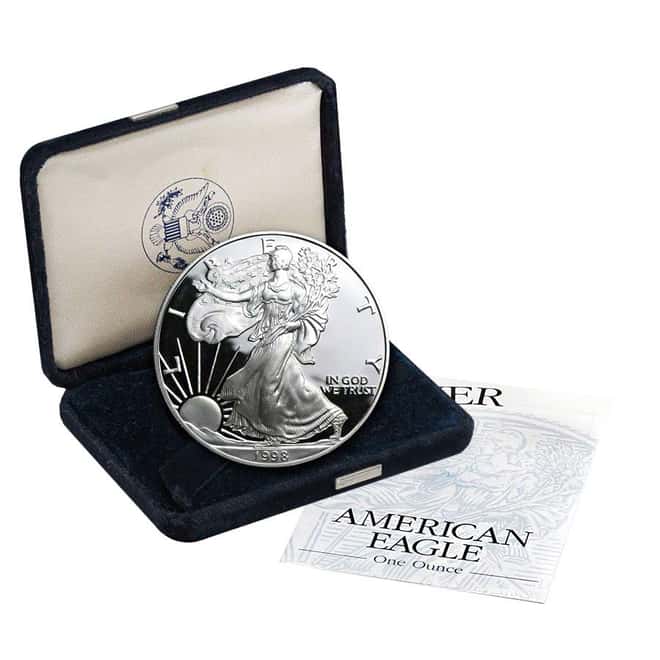 1998-P 1 oz Proof Silver American Eagle (w/Box & COA)