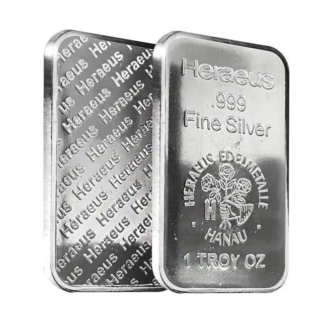 1 oz Heraeus Silver Bar .999 Fine