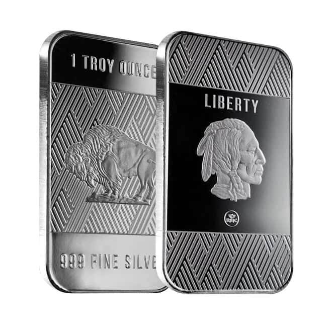 1 oz Republic Metals (RMC) Silver Buffalo Bar .999 Fine