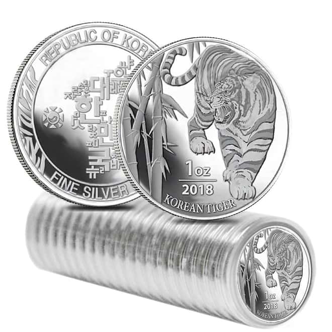 2018 1 oz South Korea Silver Tiger Medal BU
