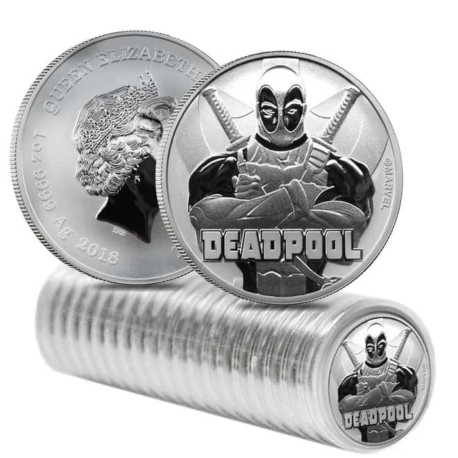 2018 1 oz Tuvalu Deadpool Marvel Series Silver Coin .9999 Fine Silver BU In Cap