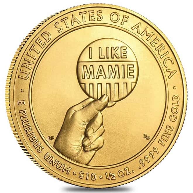 2015 W 1/2 oz $10 First Spouse - Mamie Eisenhower Gold Coin BU (w/Box & COA)