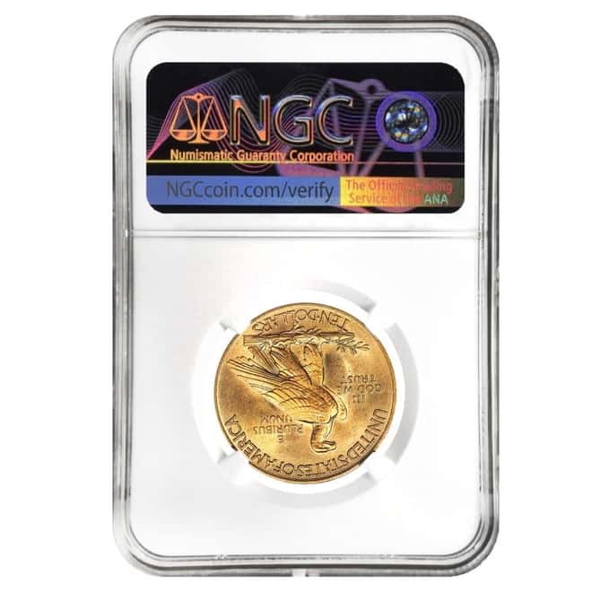 1915 $10 Indian Head Gold Eagle Coin NGC MS 62