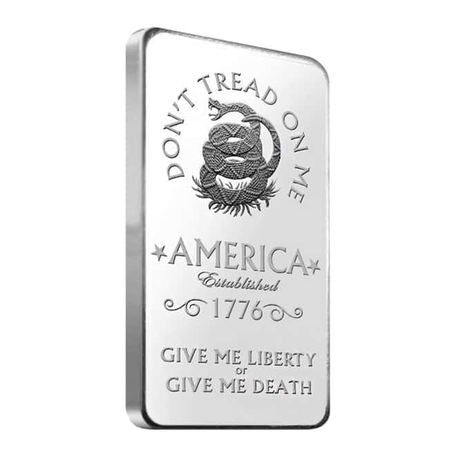 Don't Tread On Me 10 oz Silver Bar .999 Fine