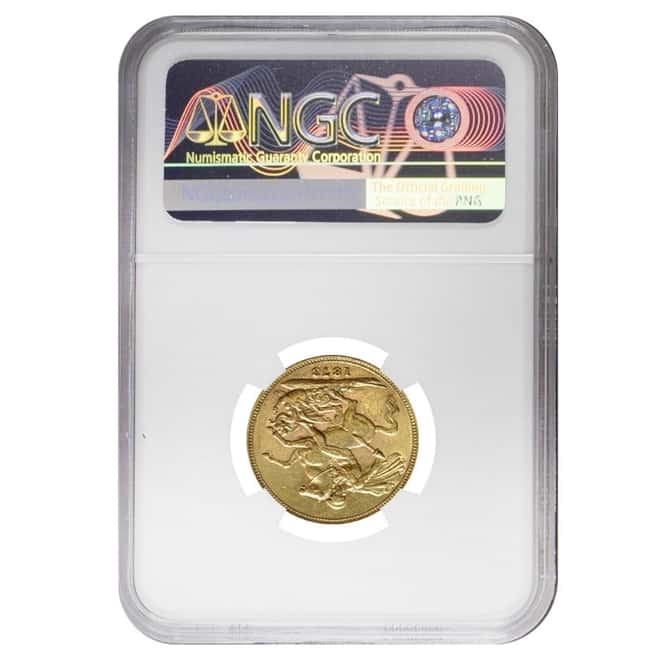 1873 S Australia Gold Sovereign Victoria Young Head NGC MS 62