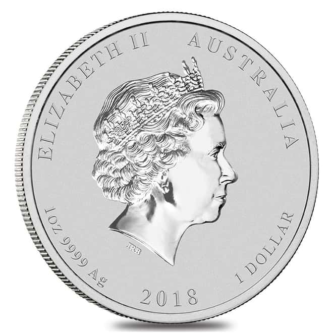 2018 1 oz Silver Lunar Year of The Dog Lion Privy BU Australian Perth Mint In Cap