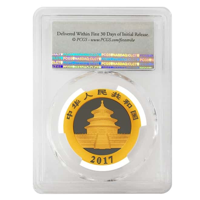 2017 30 gram Chinese Gold Panda 500 Yuan PCGS MS 70 First Strike