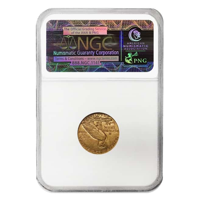 1929 $2.5 Gold Quarter Eagle Indian Head NGC MS 62