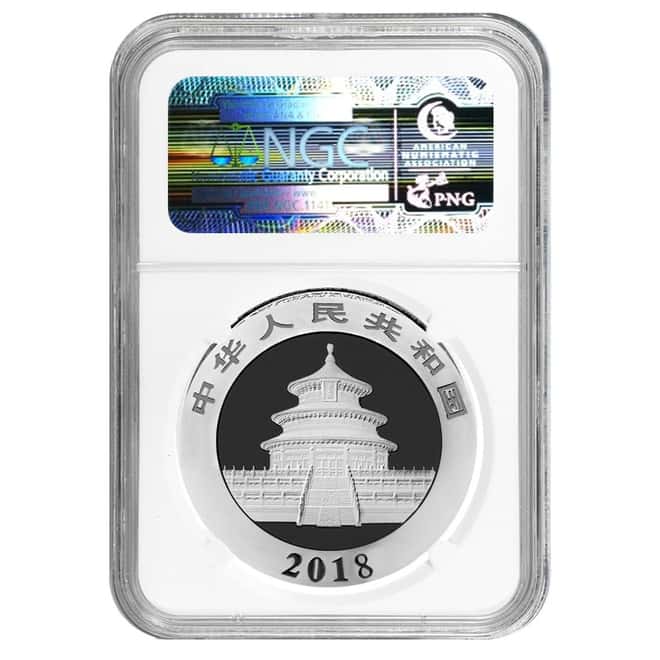 2018 30 gram Chinese Silver Panda 10 Yuan NGC MS 70 Early Releases