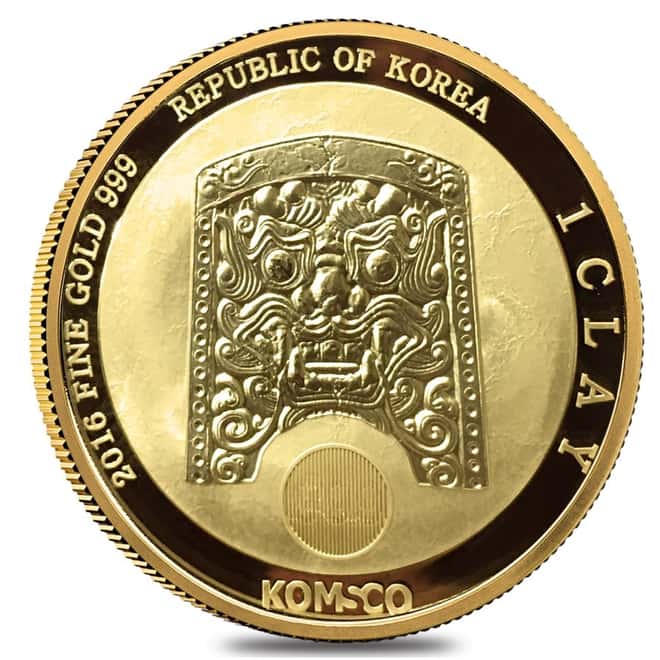 2016 1 oz South Korea Gold Chiwoo Cheonwang Medal BU (w/COA)