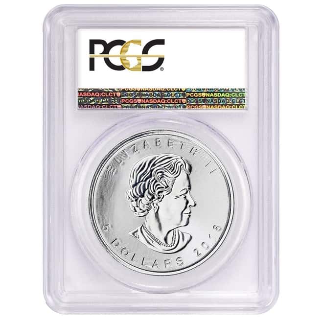 2018 1 oz Silver Canadian Incused Maple Leaf PCGS MS 69 First Strike
