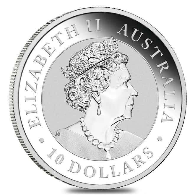 2019 10 oz Silver Australian Kookaburra Perth Mint .999 Fine BU In Cap