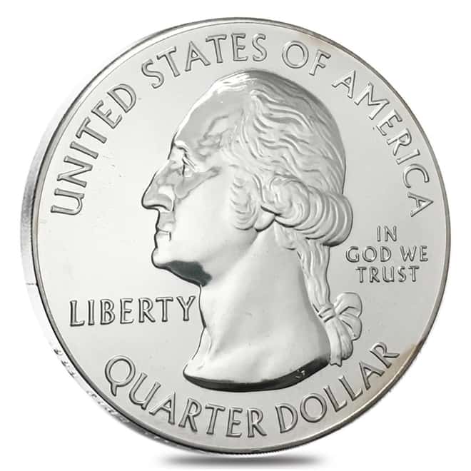 2014 5 oz Silver America the Beautiful ATB Utah Arches National Park Coin