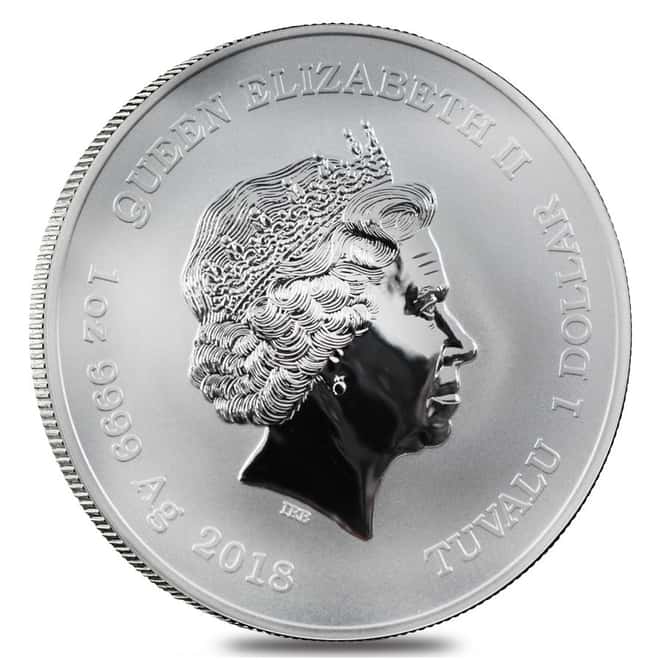 2018 1 oz Tuvalu Deadpool Marvel Series Silver Coin .9999 Fine Silver BU In Cap