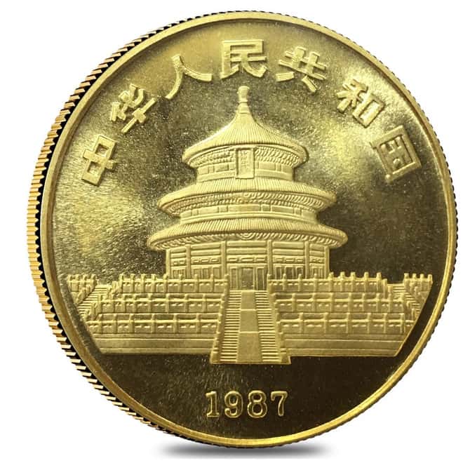 1987 S 1 oz Gold China Panda 100 Yuan Coin (Sealed)