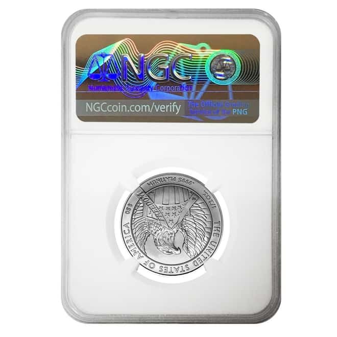 2007 W 1/2 oz $50 Burnished Platinum American Eagle NGC MS 70