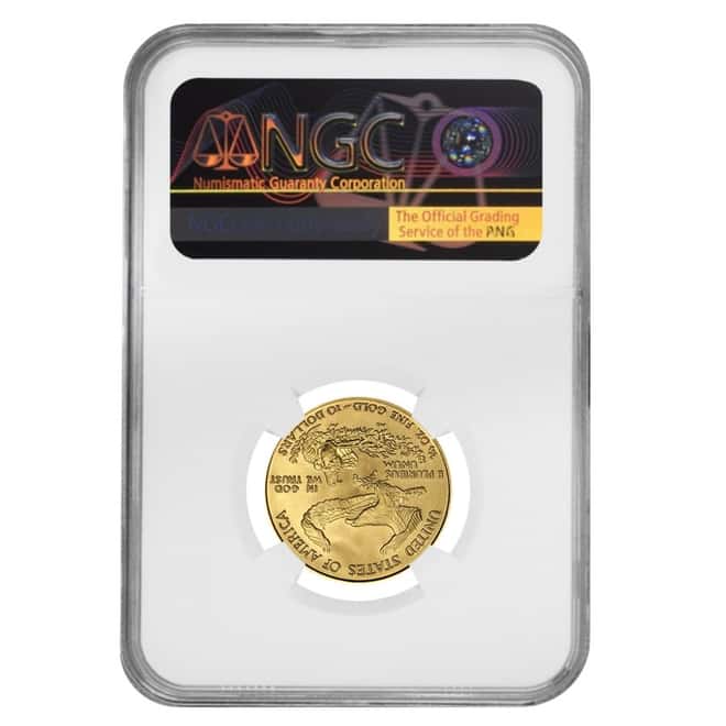 2007 W 1/4 oz $10 Burnished Gold American Eagle NGC MS 69