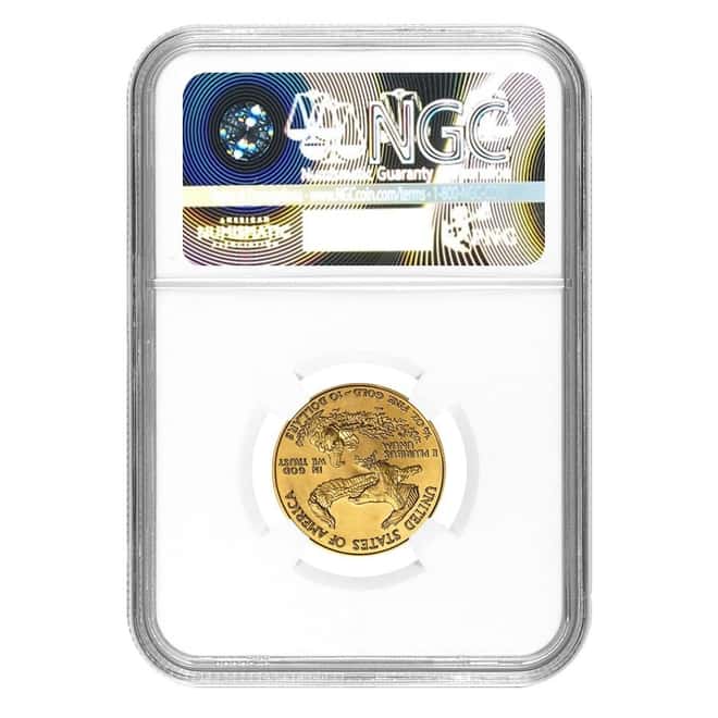 2007 W 1/4 oz $10 Burnished Gold American Eagle NGC MS 70