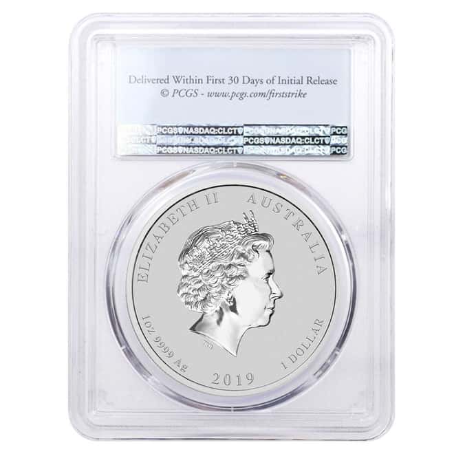 2019 1 oz Silver Lunar Year of The Pig Australia Perth Mint PCGS MS 70 First Strike