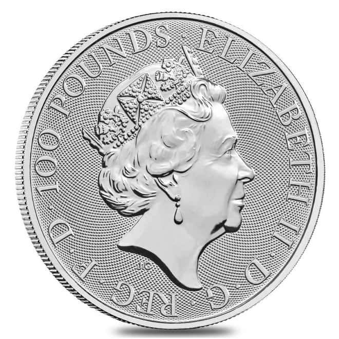 2018 Great Britain 1 oz Platinum Queen's Beast (Red Dragon) Coin .9995 Fine BU