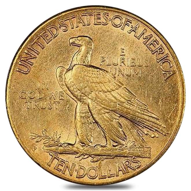 1909 S $10 Gold Eagle Indian Head - Almost Uncirculated AU