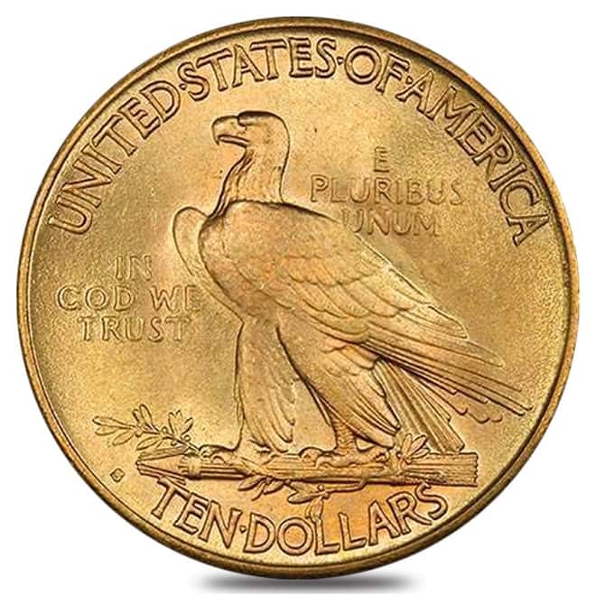 1910 S $10 Gold Eagle Indian Head - Almost Uncirculated AU