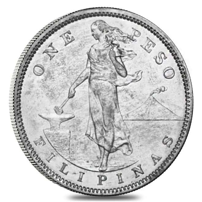 1907-1912 Philippines 1 Peso 80% Silver Coin Circulated (Random)