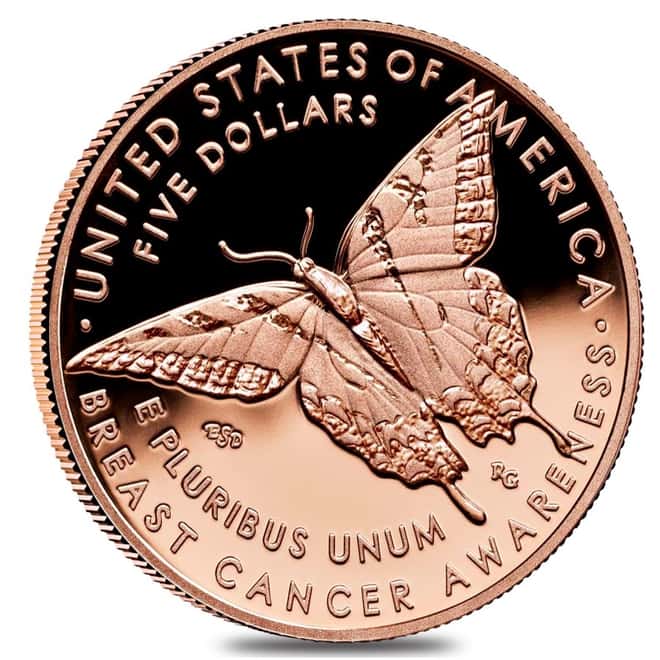2018 W Breast Cancer Awareness $5 Proof Gold Commemorative (w/Box & COA)