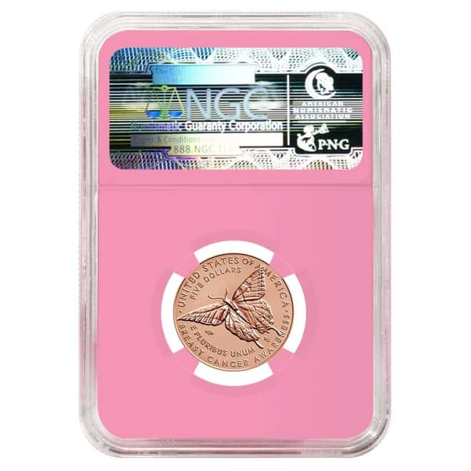 2018 W Breast Cancer Awareness $5 Gold Commemorative NGC MS 69 Early Releases (Pink Holder)
