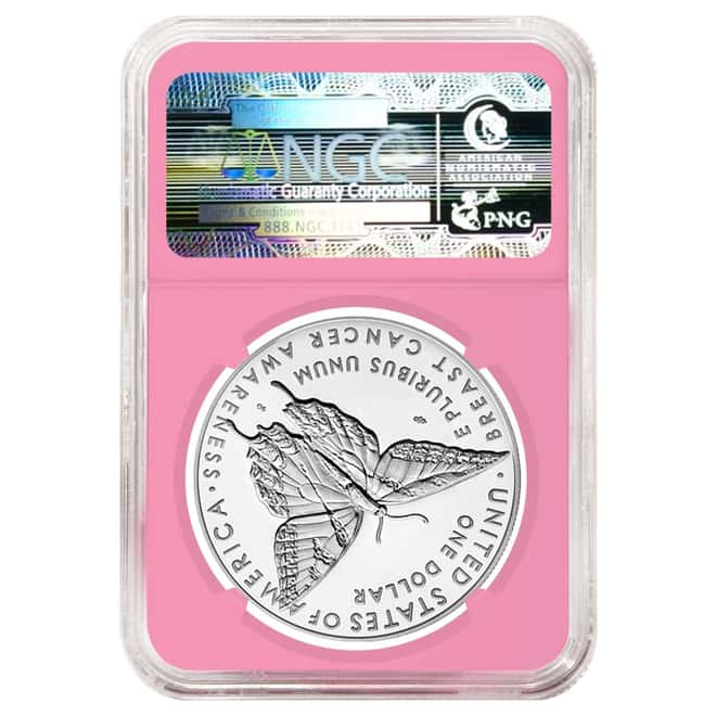 2018 P Breast Cancer Awareness Proof Silver Dollar Commemorative NGC PF 70 Early Releases (Pink Holder) 