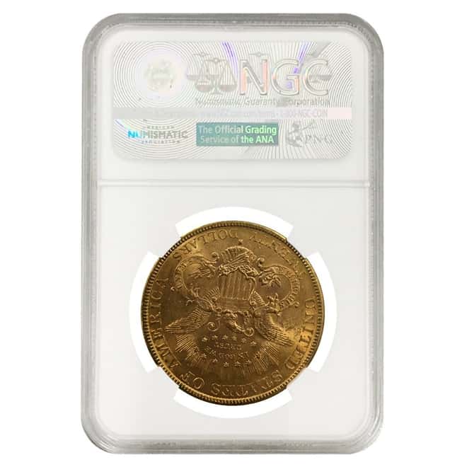 1889 $20 Liberty Head Gold Double Eagle Coin NGC MS 61