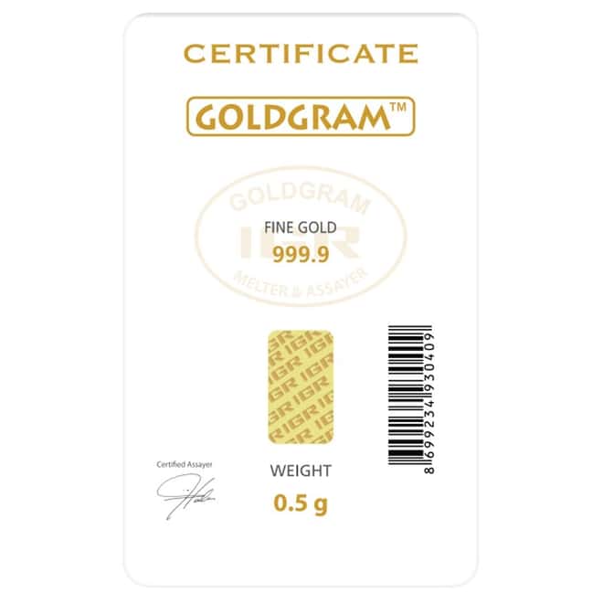 1/2 gram Istanbul Gold Refinery Bar (IGR) .9999 Fine (Happy Easter Assay)