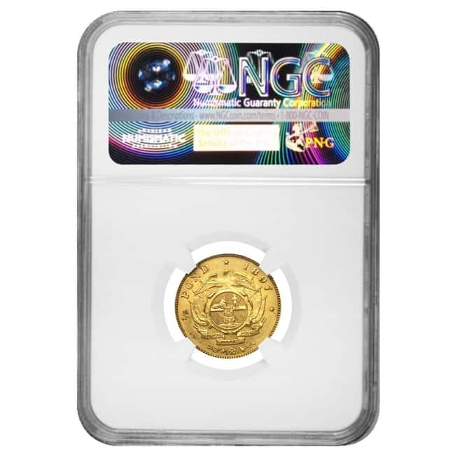 1897 South Africa 1/2 Pond Gold Coin NGC AU Details