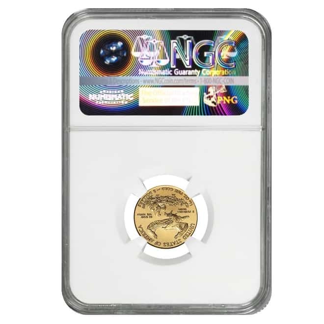2015 1/10 oz $5 Gold American Eagle NGC MS 70 First Releases Wide Reeds