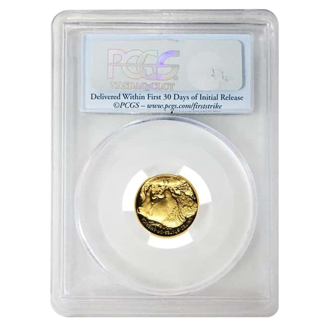 2008 W 1/10 oz $5 Proof Gold Buffalo PCGS PF 70 DCAM First Strike