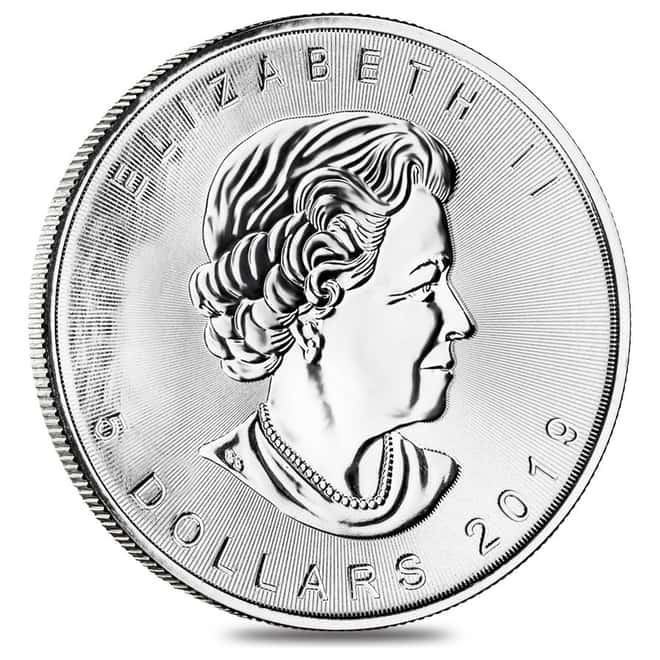 2019 1 oz Silver Canadian Incuse Maple Leaf .9999 Fine $5 Coin BU