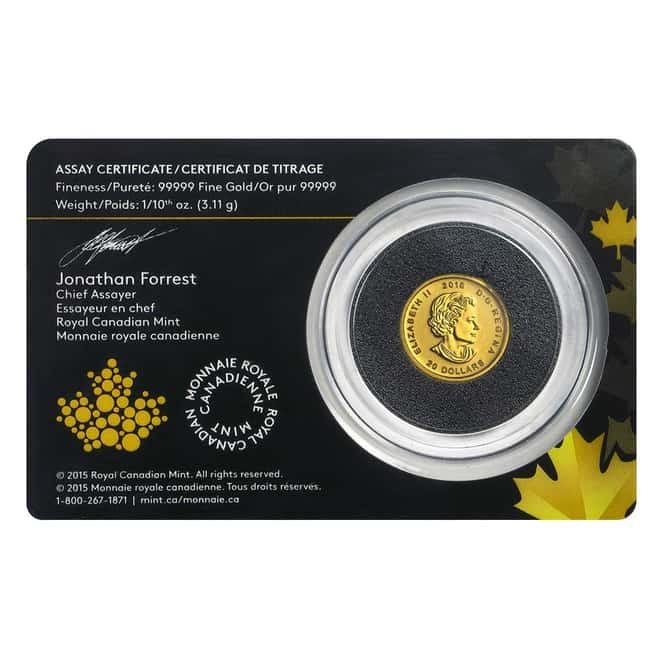 2016 1/10 oz Canadian Gold Growling Cougar - Call of the Wild $20 .99999 Fine Gold (In Assay)