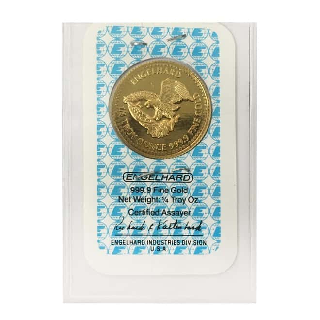 1/4 oz Engelhard Gold Round Prospector .9999 Fine (In Assay)