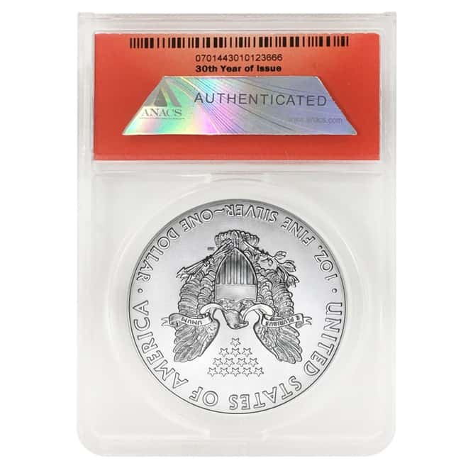 2015 (W) 1 oz Silver American Eagle $1 Coin ANACS MS 70 First Release