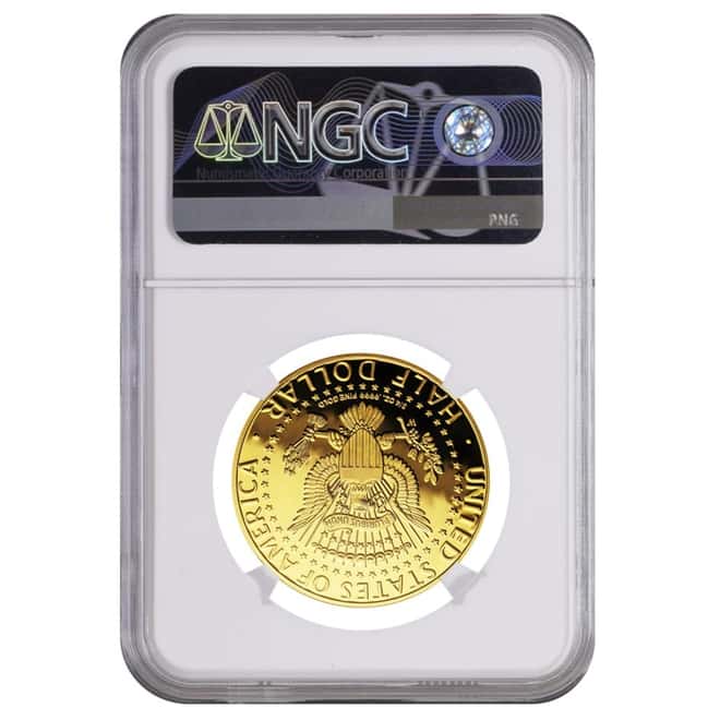 2014-W 3/4 oz Gold Kennedy Half Dollar Proof High Relief NGC PF 70 UCAM (JFK Ask Not Label)