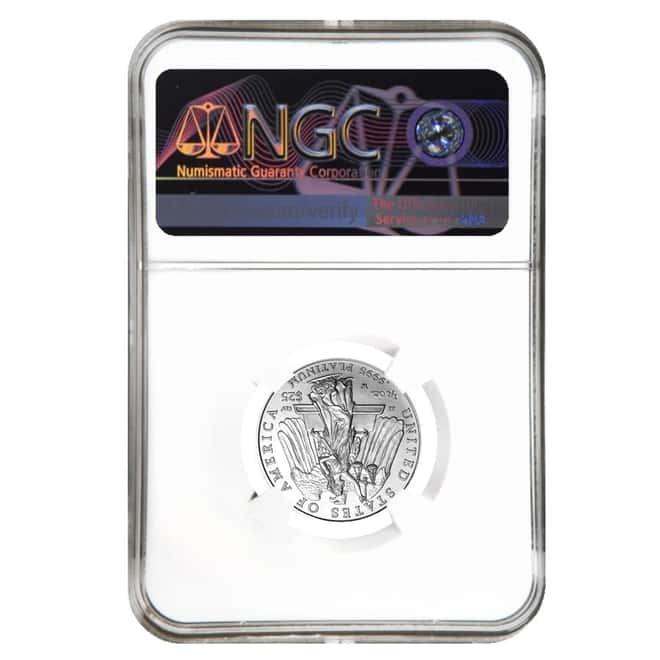 2008 W 1/4 oz $25 Burnished Platinum American Eagle NGC MS 70