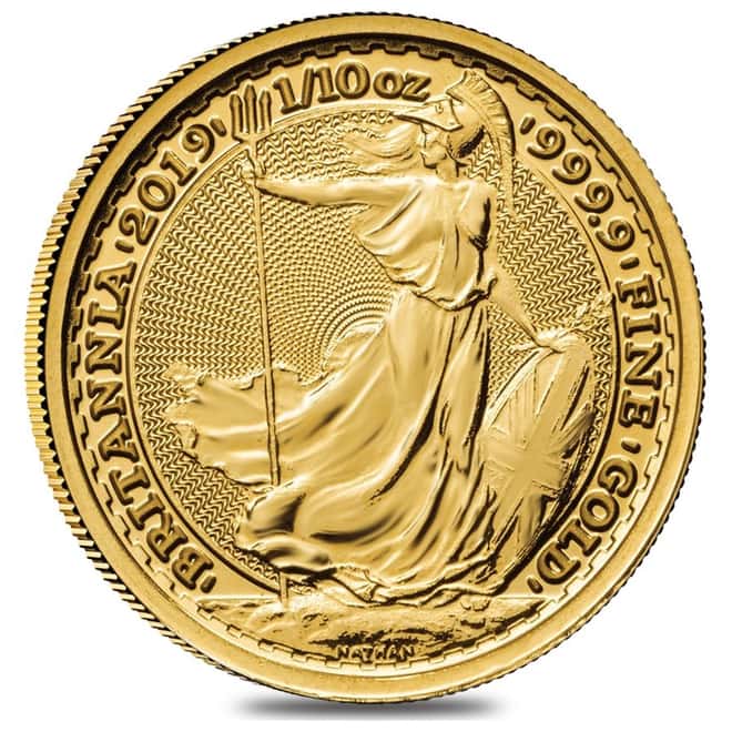 2019 Great Britain 1/10 oz Gold Britannia Coin .9999 Fine BU