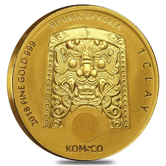 2018 1 oz South Korea Gold Chiwoo Cheonwang Medal BU